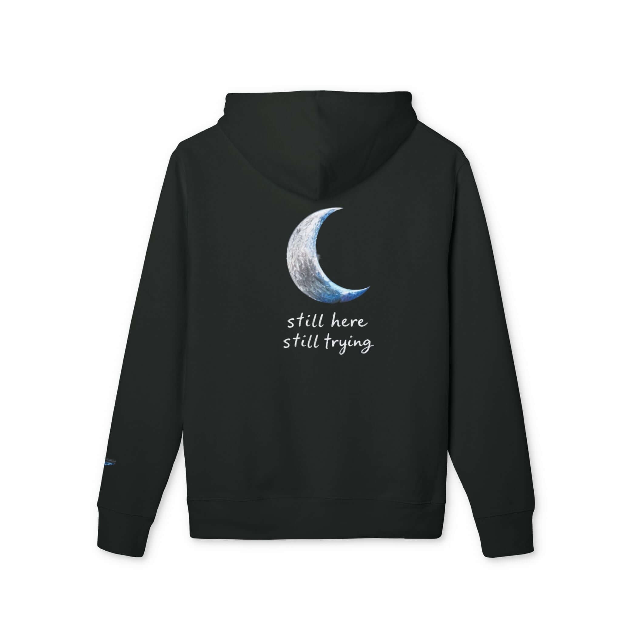 Black Pullover Nation Still Here Still Trying Hoodie back view
