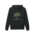Crescent Willow Hoodie/Pullover Nation back view in black with orginal tree art